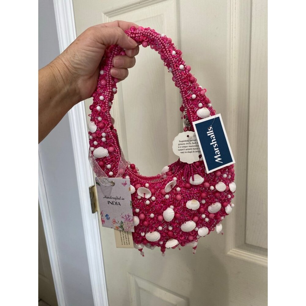 Viral Handcrafted in India Beaded Seashell Bag